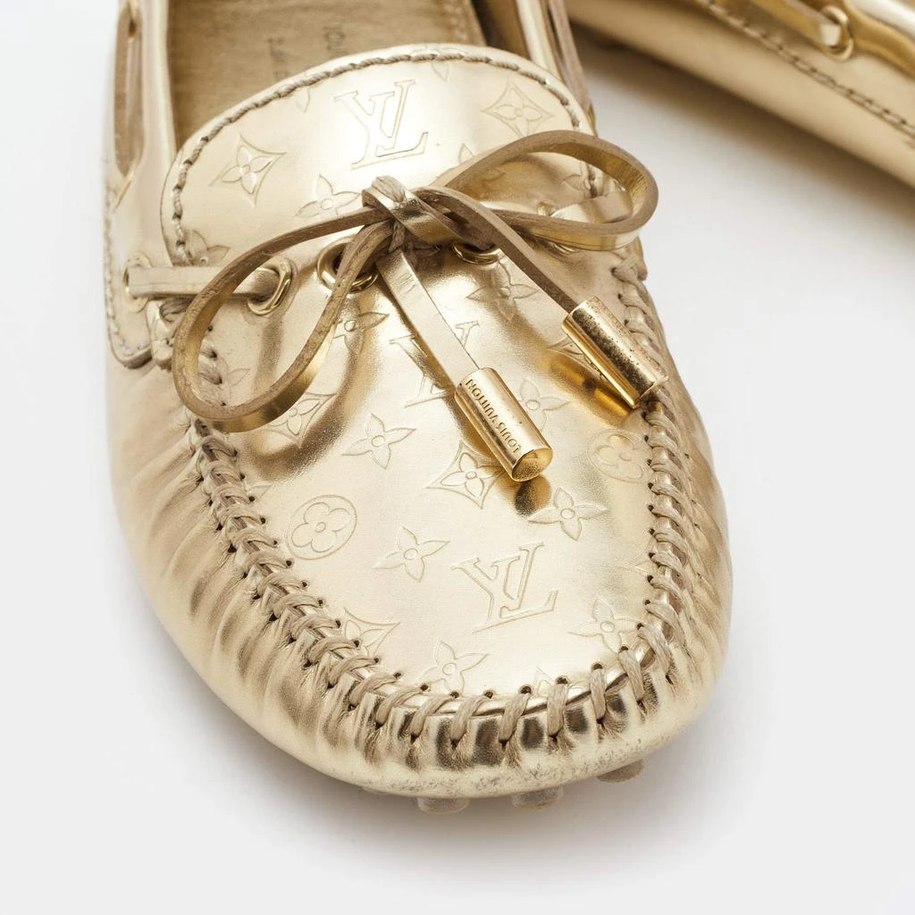Louis Vuitton Louis Vuitton Gold Leather Gloria  Loafers Size  35 7