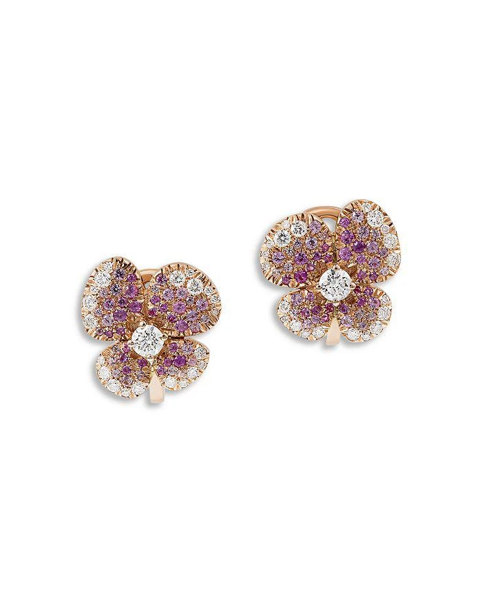 Miseno Jewelry Diamond 
Pink Sapphire Ischia Stud Earrings in 18K Rose Gold