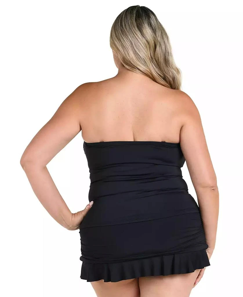 La Blanca Plus Size Island Goddess Ruffle Bandeau Tankini Swim Top 5