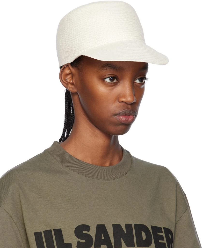 Jil Sander White Paper Herringbone Twill Cap 2