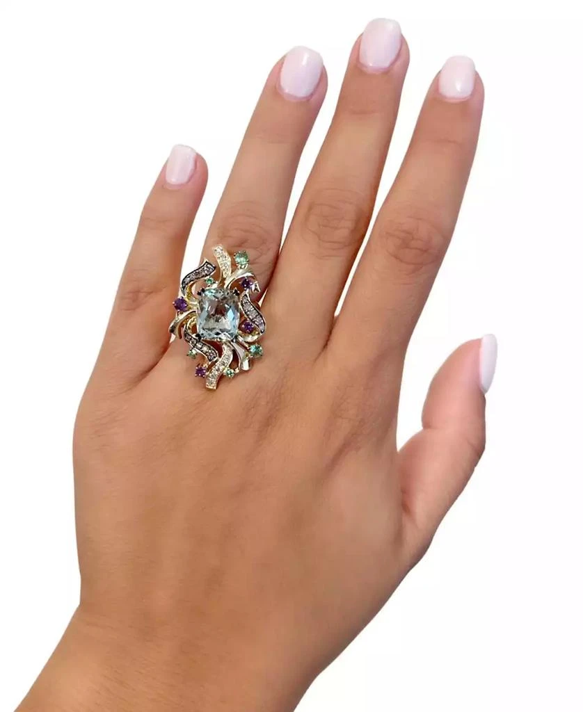 Le Vian Crazy Collection® Multi-Gemstone (5-1/3 ct. t.w.) 
Diamond (3/8 ct. t.w.) Swirling Cluster Statement Ring in 14k Gold 4