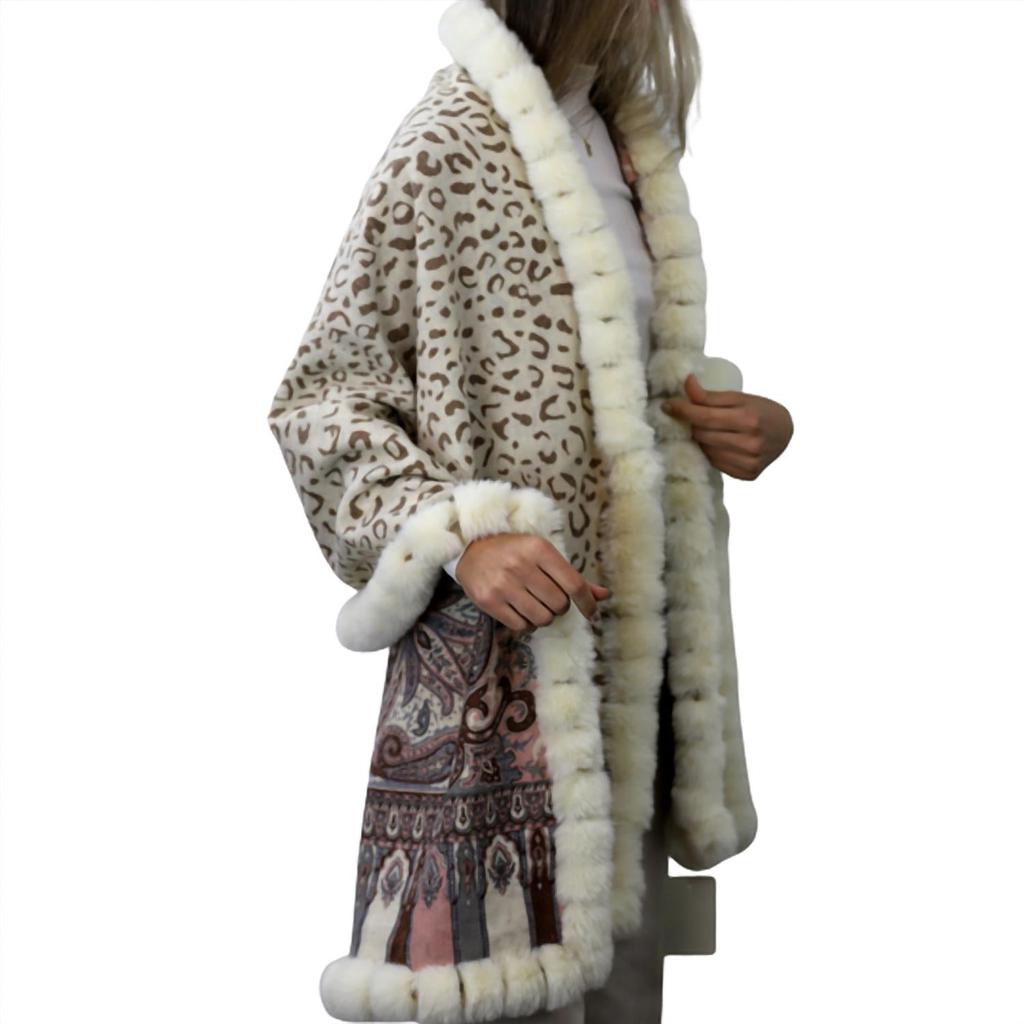 La Fiorentina La Fiorentina - Paisley/leopard Print Wrap With Faux Trim