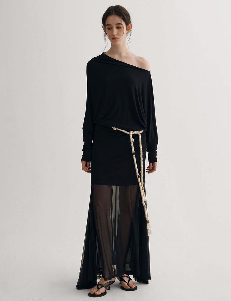 Pixie Market Black Semi Sheer Tube Skirt -PREORDER