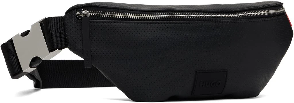 Hugo Boss Black Perforated Faux Leather Belt Bag 2