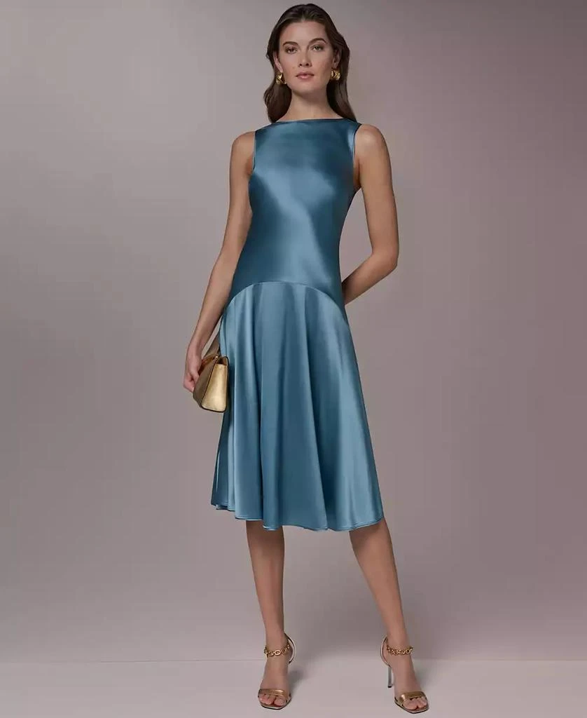 Donna Karan Women
s Sleeveless Boat Neck Midi Dress
