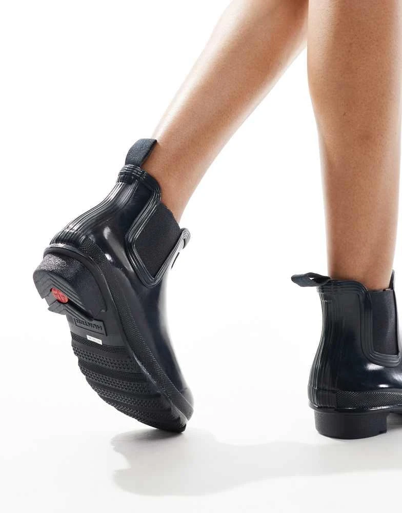 Hunter Hunter Womens original chelsea gloss boot in navy 4