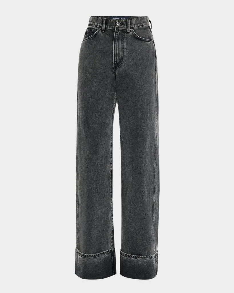 VERONICA BEARD Taylor High-Rise Wide Cuffed Jeans 1