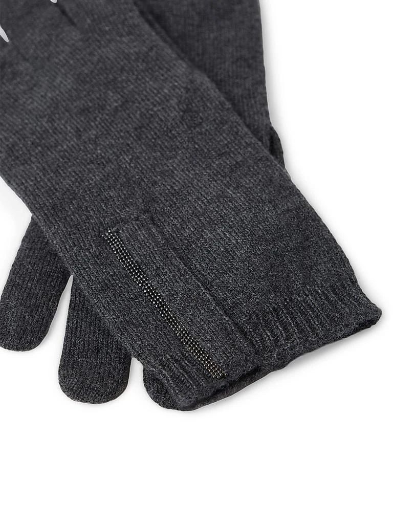 Brunello Cucinelli Cashmere Knit Gloves with Monili 4