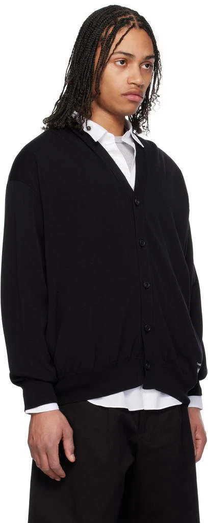 Comme des Garcons Black Cotton V-Neck Cardigan 2