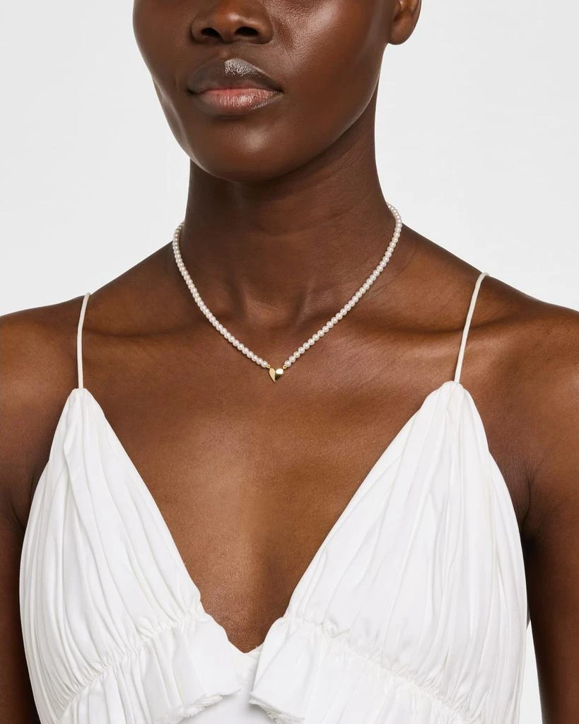 POPPY FINCH Folding Heart Pearl Strand Necklace 2