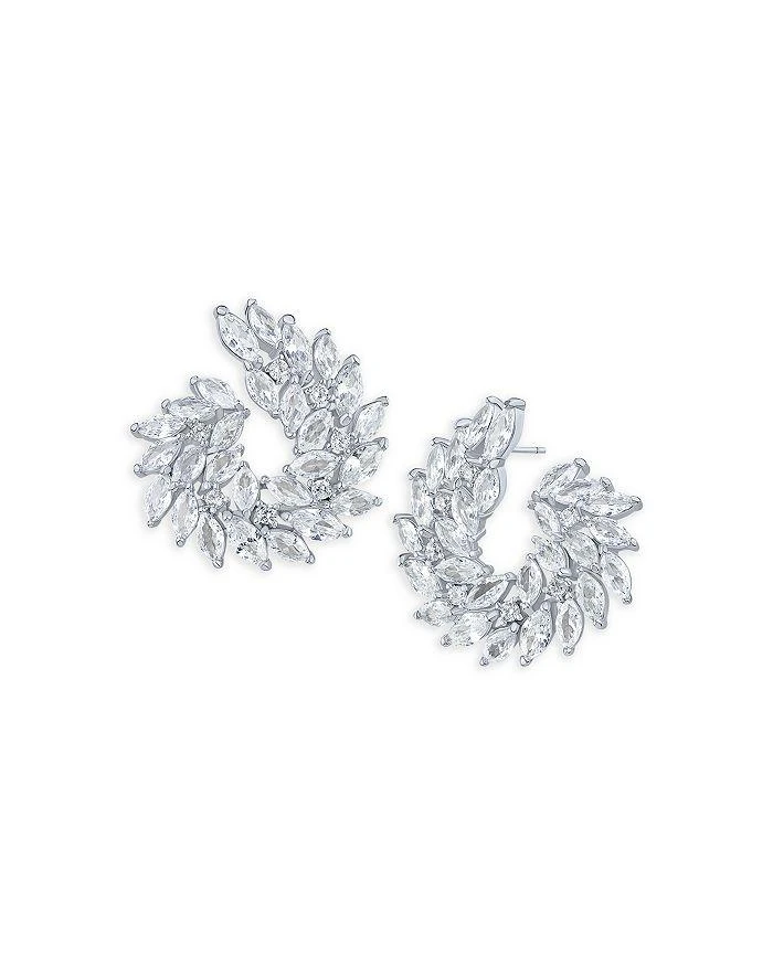 Kenneth Jay Lane Round & Marquise Cubic Zirconia Swirl Statement Earrings 1
