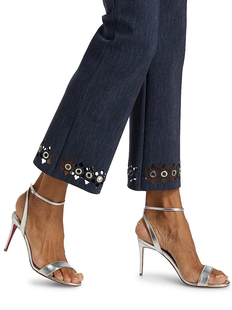 Chiara Boni Patvenusettebr Laser-Cut Grommet Flare Pants 6