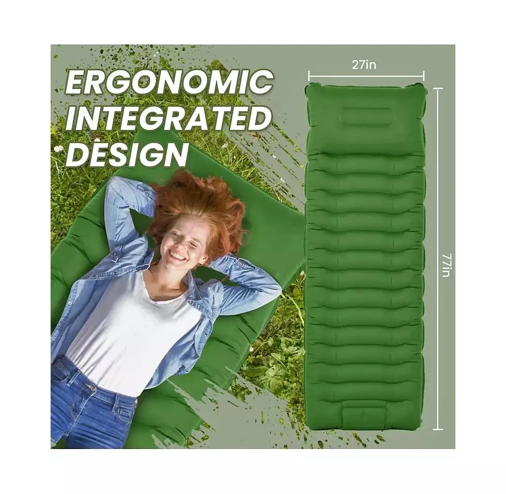 ROPODA Extra Thick Inflatable Sleeping Pad with Pillow, Camping Pad with Carrying Bag 4