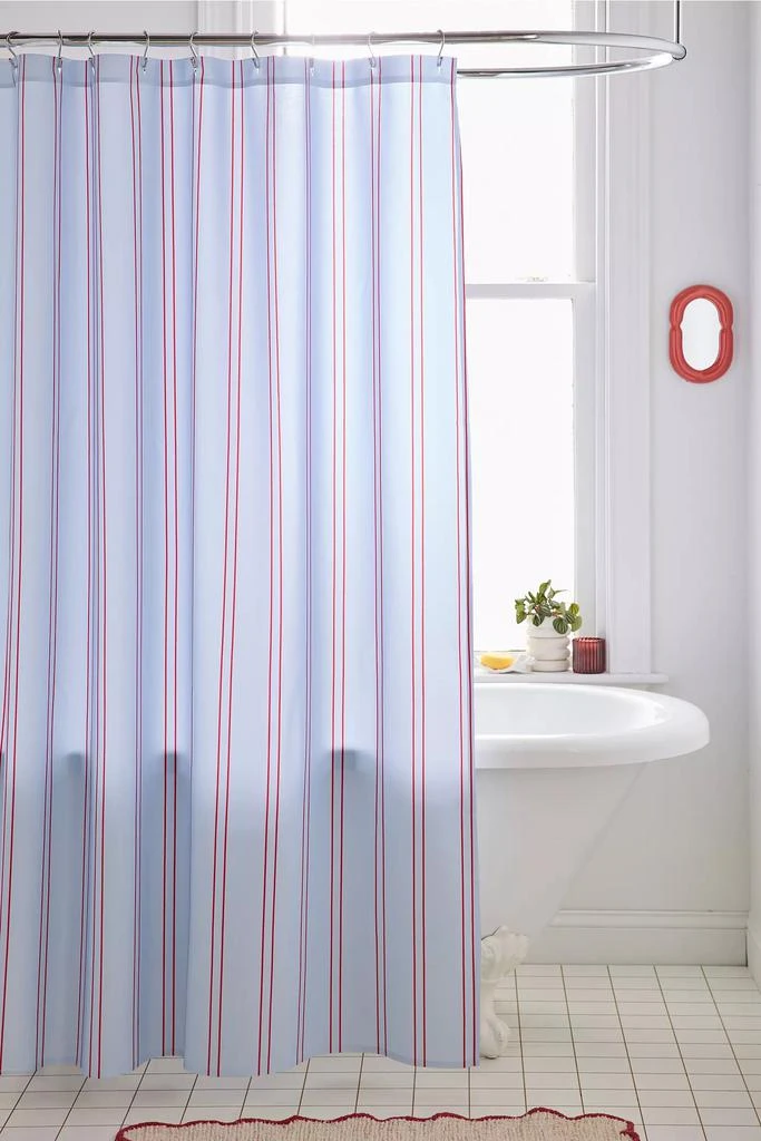 Urban Outfitters Cherry Sky Striped Patterned Shower Curtain