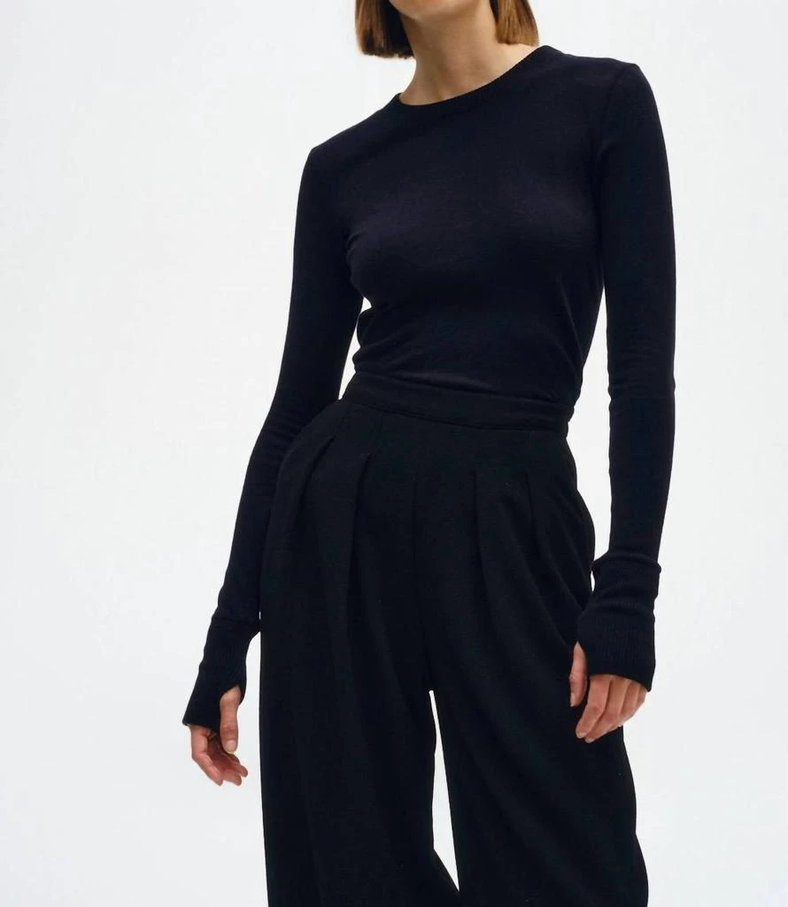 Enza Costa Enza Costa - Women's Easy Cuffed Crew Top 3