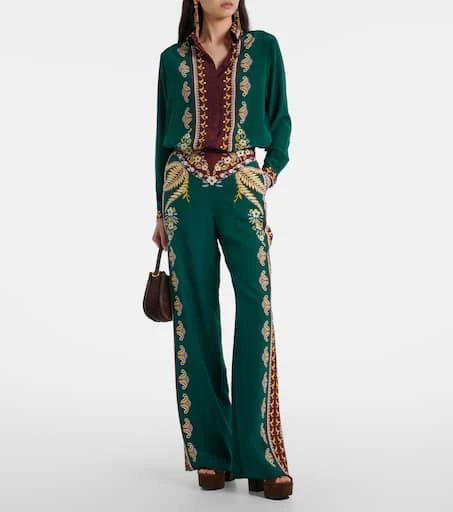 ETRO Printed silk wide-leg pants 6