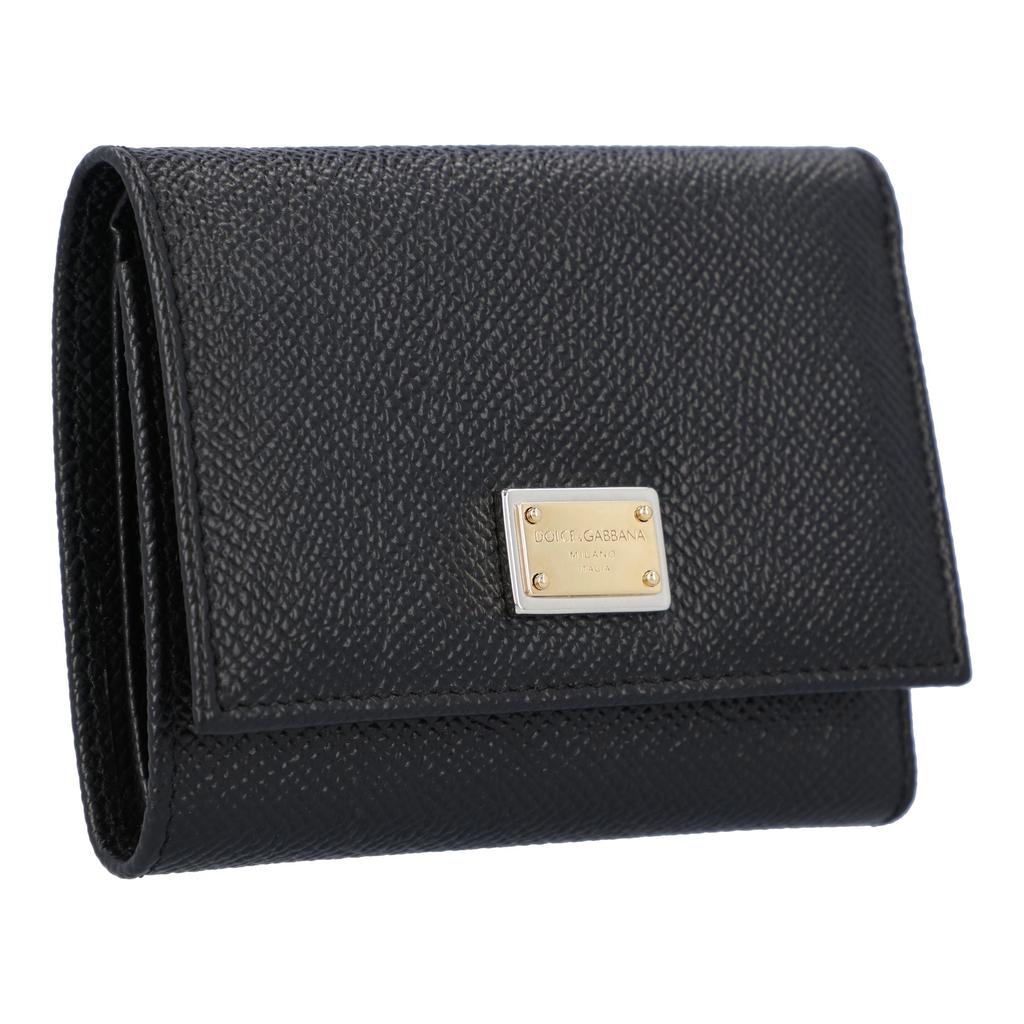 Dolce & Gabbana Dolce & Gabbana Dauphine Calfskin Wallet with branded plate in black