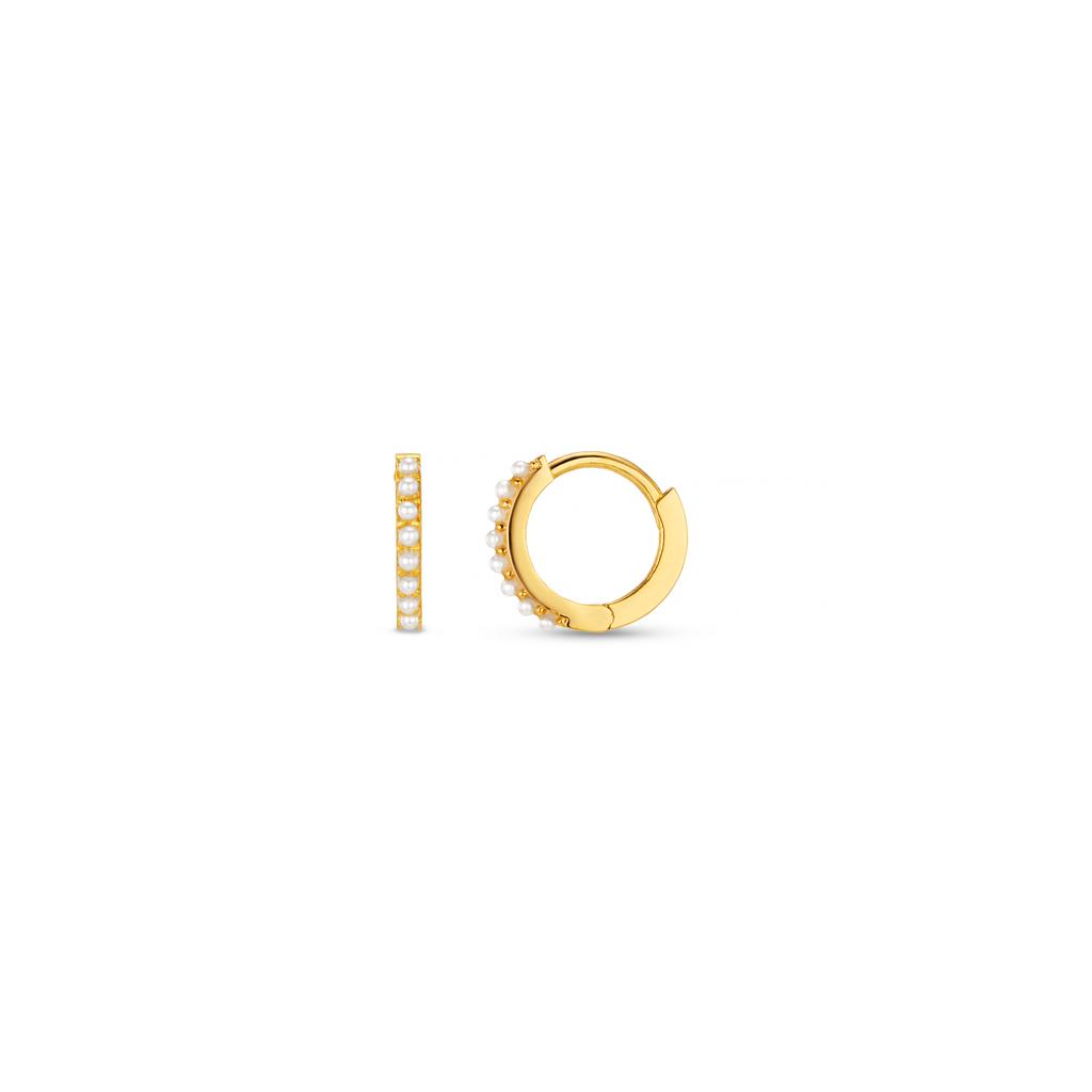 Orelia London Pearl Mini Micro Hoop Earrings