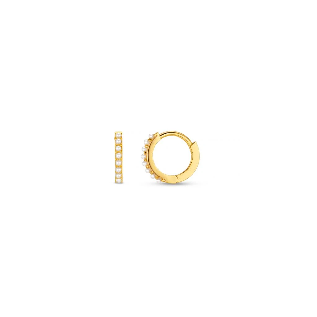 Orelia London Pearl Mini Micro Hoop Earrings 1