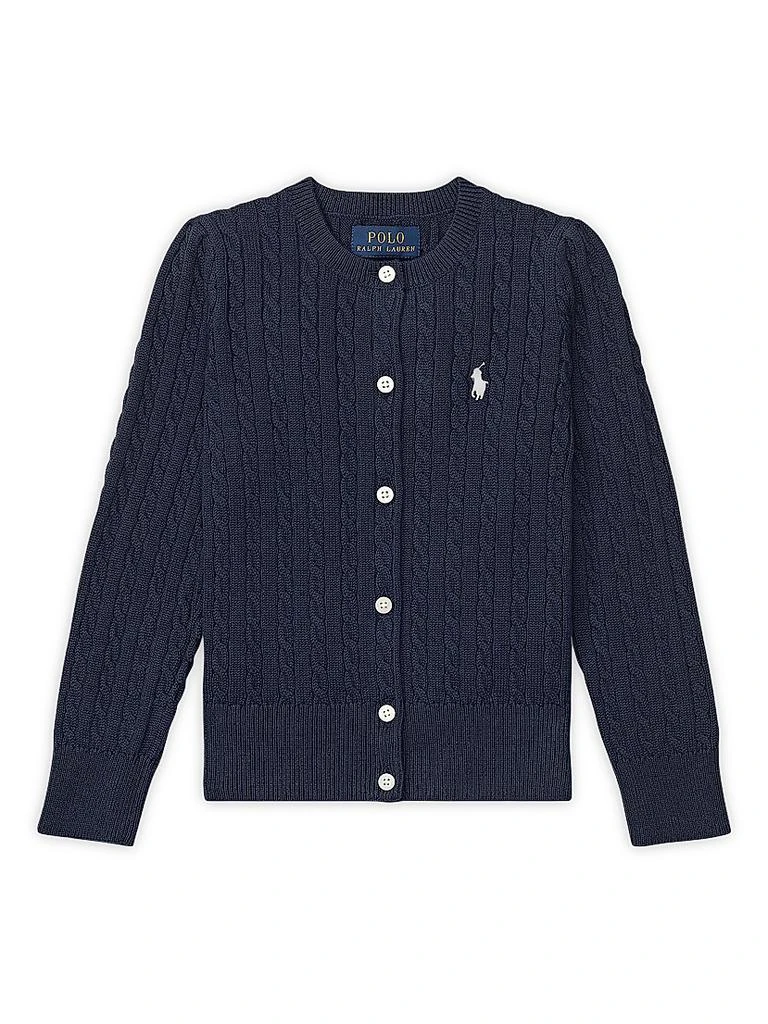 Ralph Lauren Girl's Cable-Knit Cotton Cardigan 1