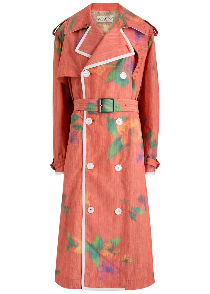 SS DALEY Edna floral-print woven trench coat