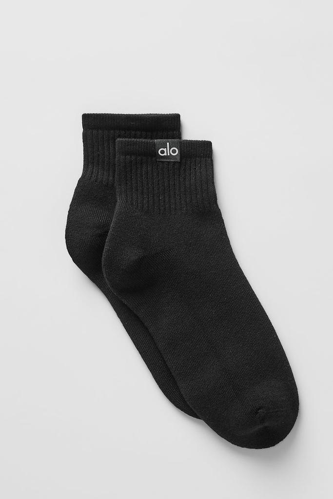 Alo Quarter Crew Street Sock - Black