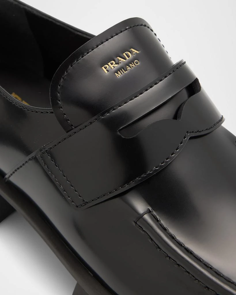 Prada Re-Edition Brushed Leather Penny Loafers 6
