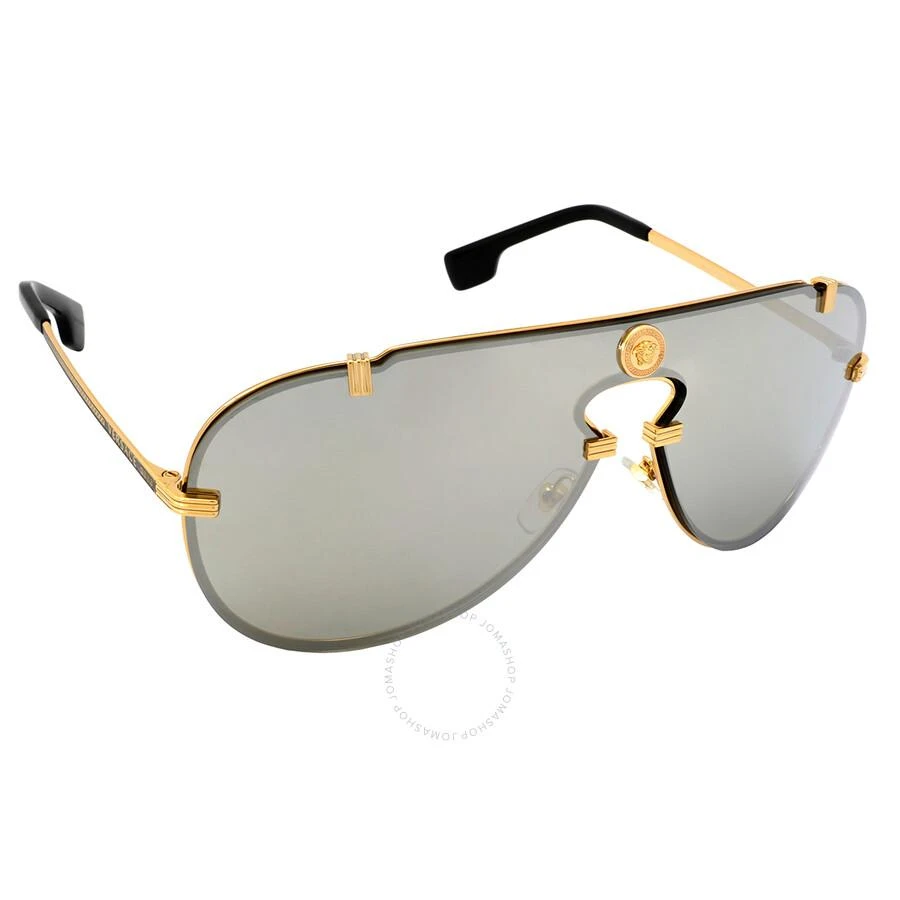 Versace Light Gray Mirrored Silver Pilot Men's Sunglasses VE2243 10026G 43 2