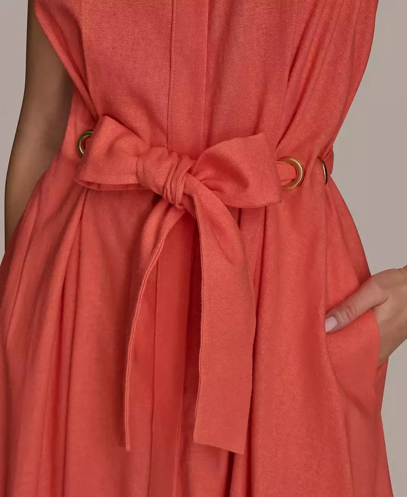 Donna Karan Women's Belted Linen Shirt Dress 6