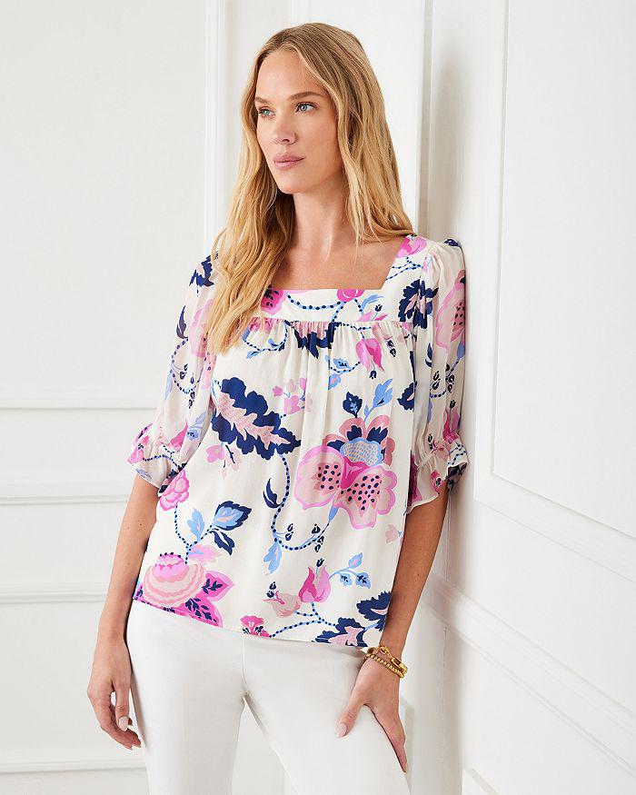 Karen Kane Petite Contrast Square Neck Top