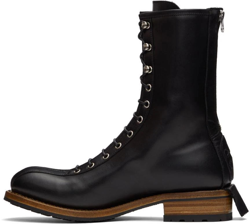Youths in Balaclava Black Leather Lace-Up Boots 3