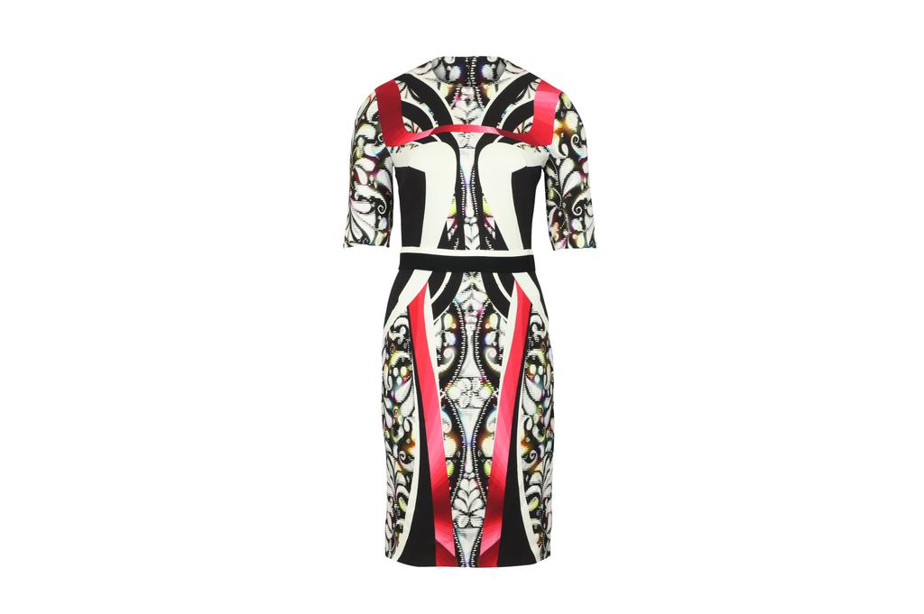 PETER PILOTTO Geometric Print Sheath Dress in Multicolor Polyester