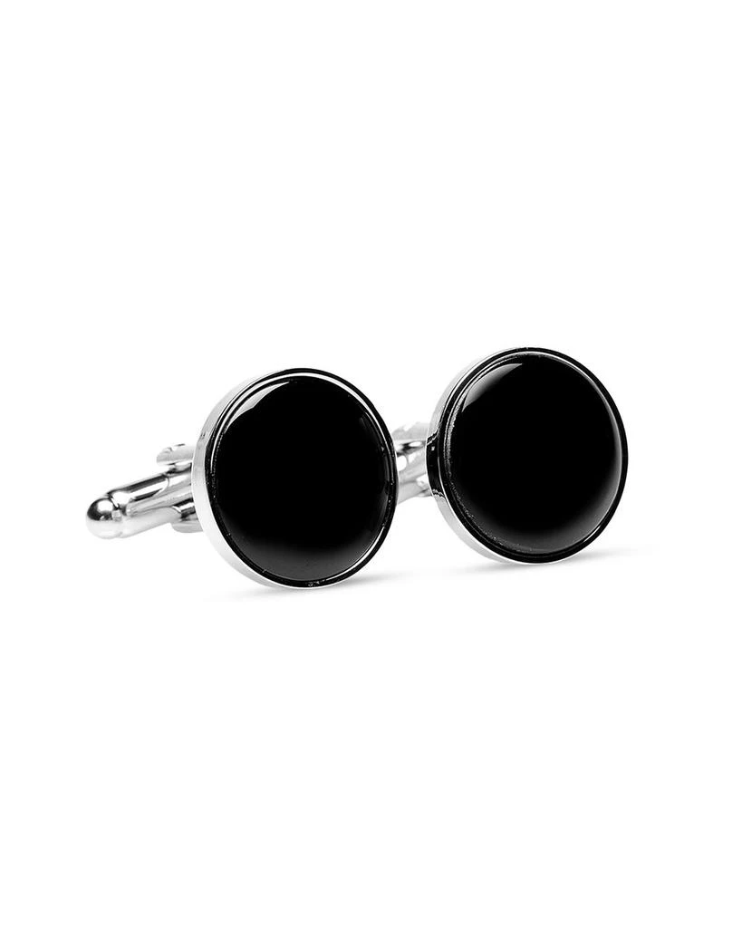 Cufflinks Inc. Silver-Tone Onyx Inlay Round Cufflinks 4