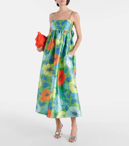 Alémais Floral satin midi dress