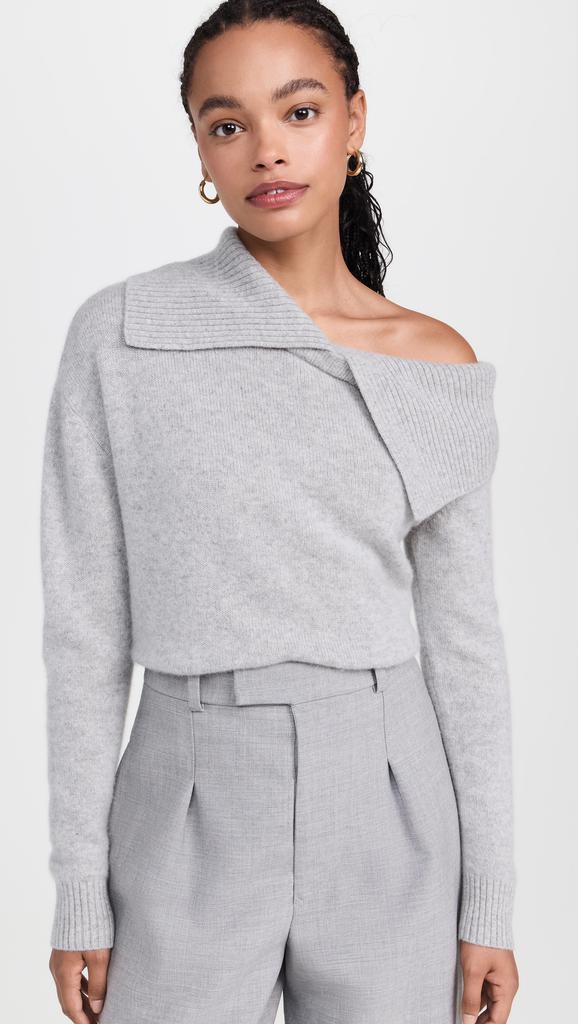 Naadam Luxe Cashmere Collared Asymmetrical Sweater