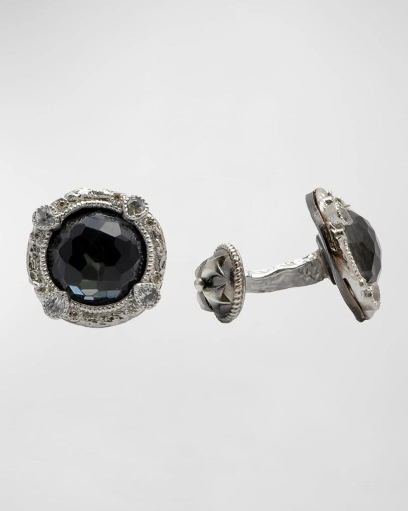 Armenta Men's Romero Round Stone Cufflinks w/ Diamonds 1