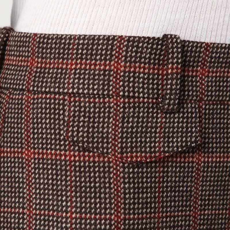 Chloé Brown flared checkered wool trousers 5