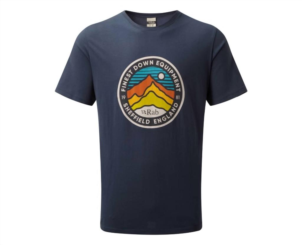 Rab Men's Stance 3 Peaks Short Sleeve Tee Top In Deep Ink