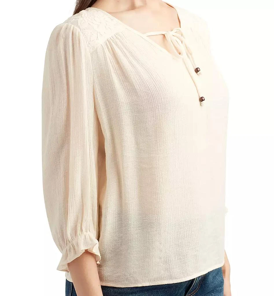 BCX Juniors' Lace-Trim 3/4-Sleeve Peasant Top 3