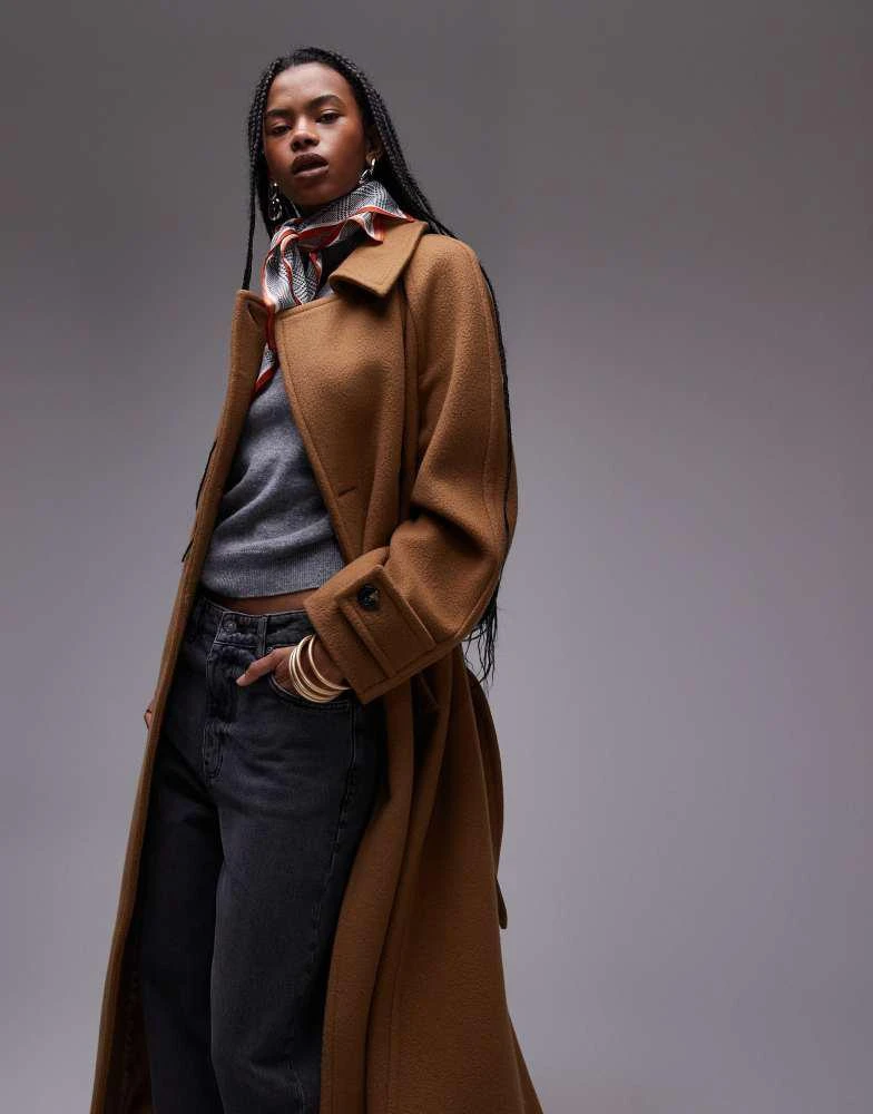 Mango Mango oversized wool jacket in brown 2