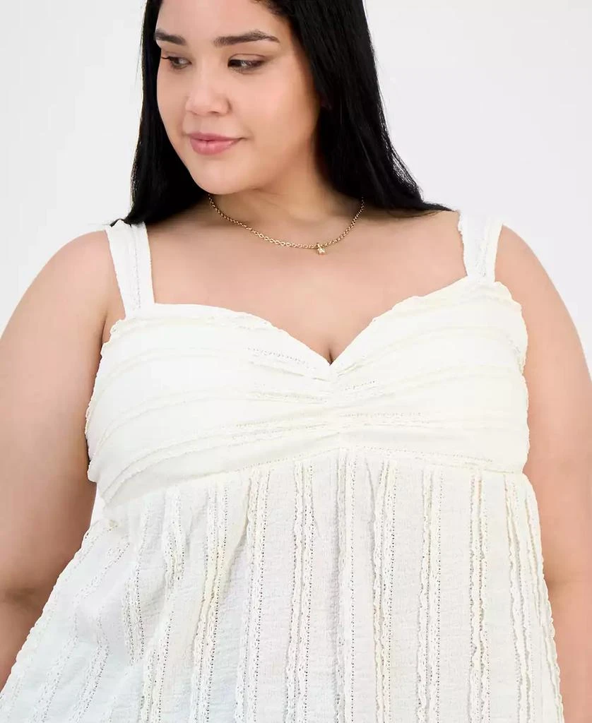 Derek Heart Trendy Plus Size Lace-Trim Sweetheart-Neck Tank 3