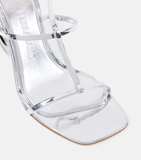 Salvatore Ferragamo Elina 105 metallic leather sandals 6