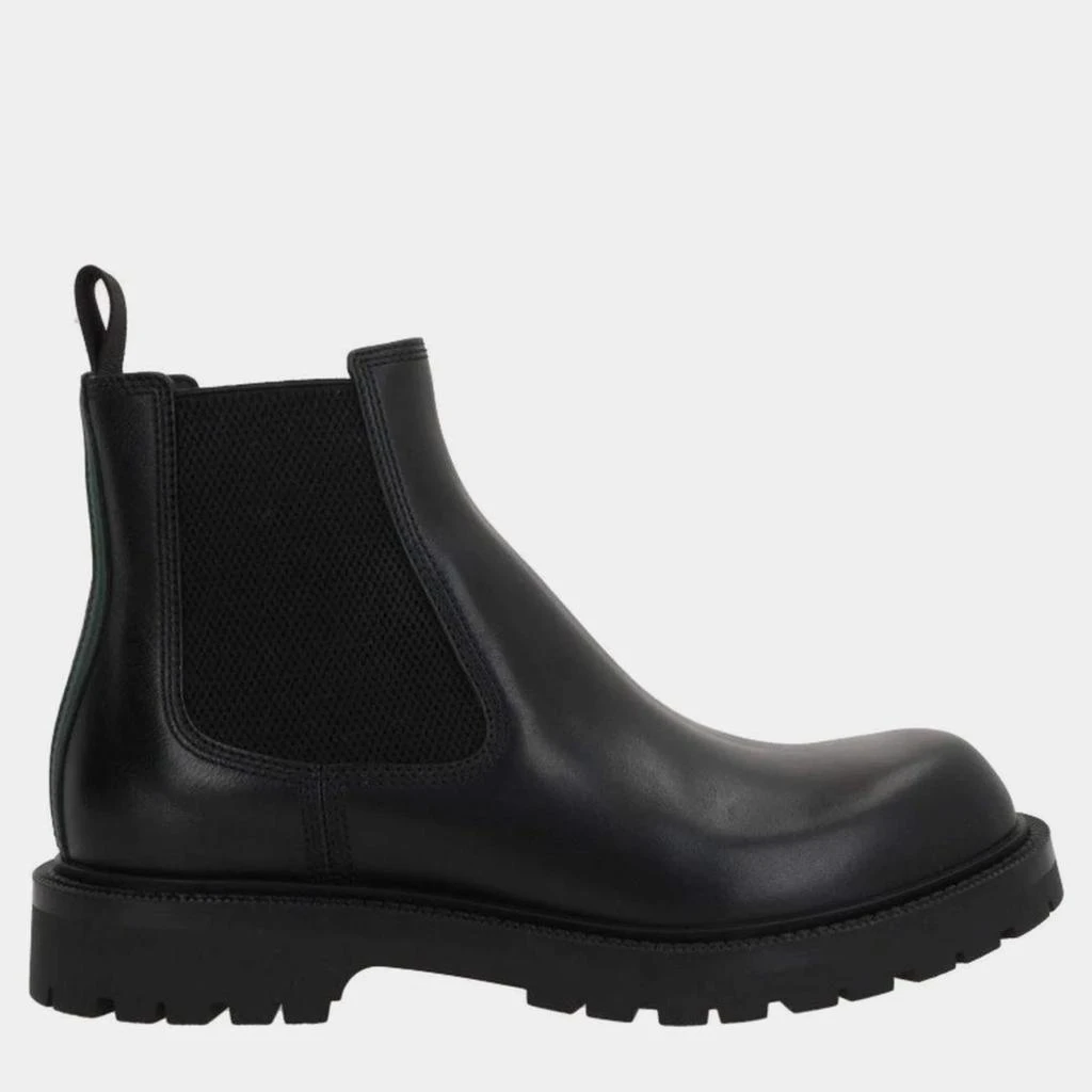 Gucci Gucci Black Leather Web Detailed Boots EU 41 1