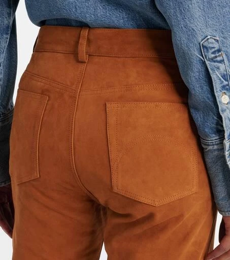 BLAZÉ MILANO Viva Paso high-rise suede straight pants 5