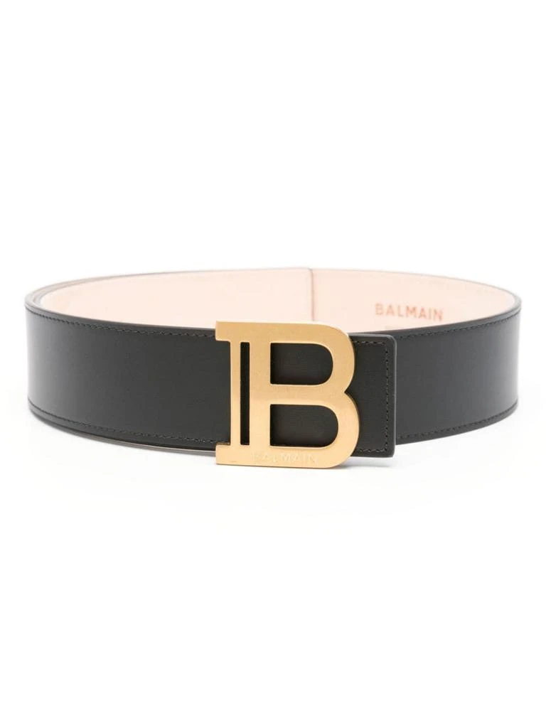 Balmain CINTURON NEGRO HEBILLA LOGO DORADA 1