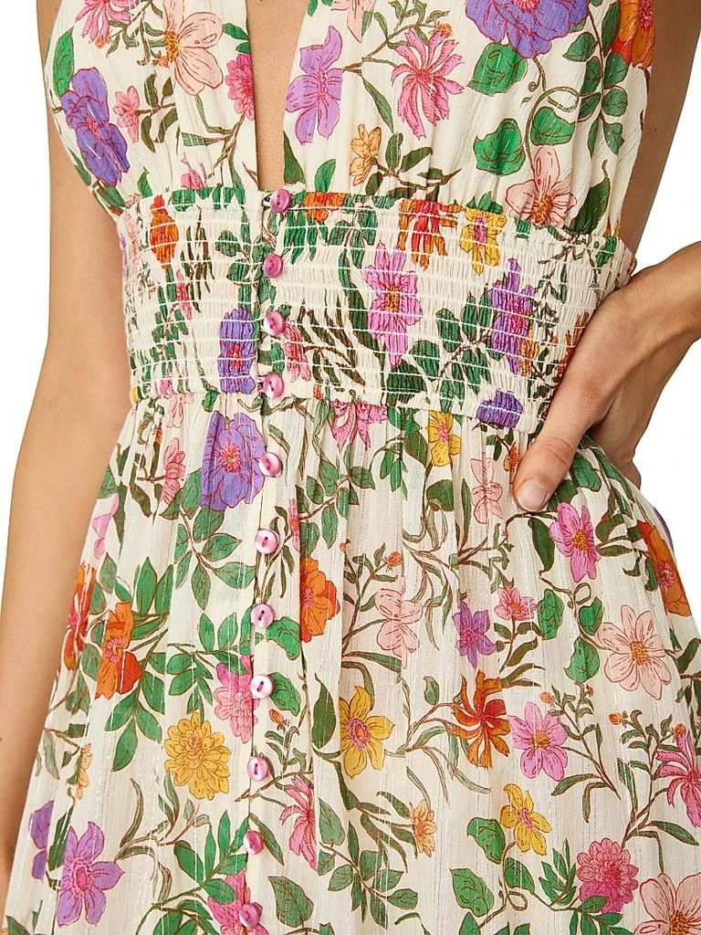 Shoshanna Shimmer Floral Halter Dress 3