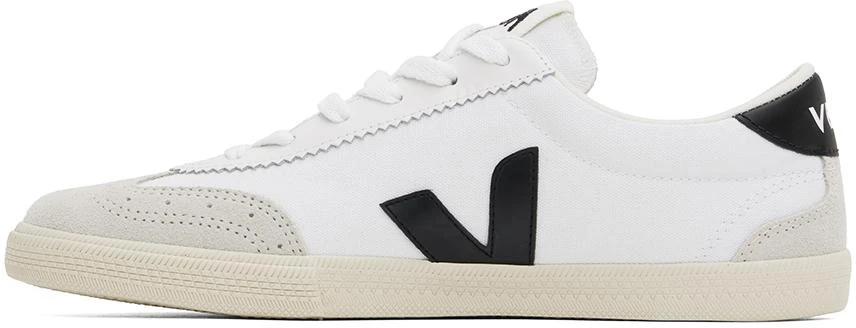 Veja White & Black Volley Canvas Sneakers 3