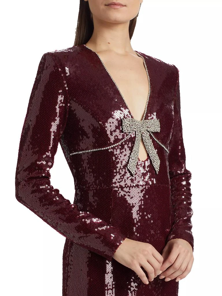 REBECCA VALLANCE Zelda Sequined Bow Slip Gown 6