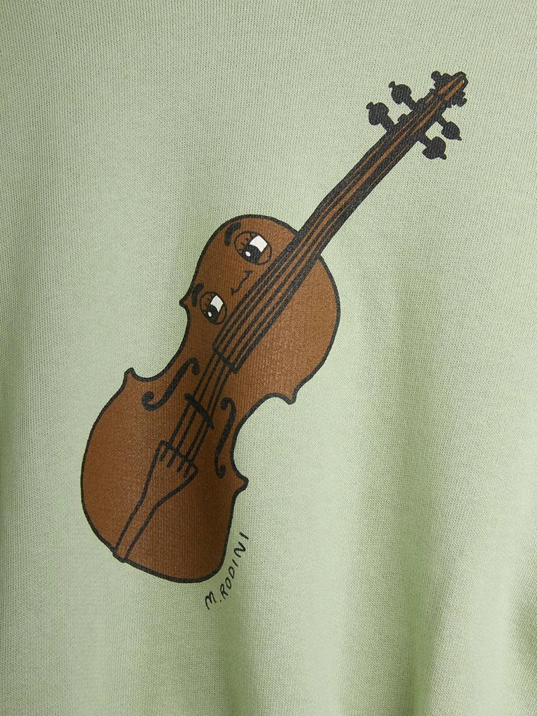 Mini Rodini Girls Violin Sweatshirt in Green 3