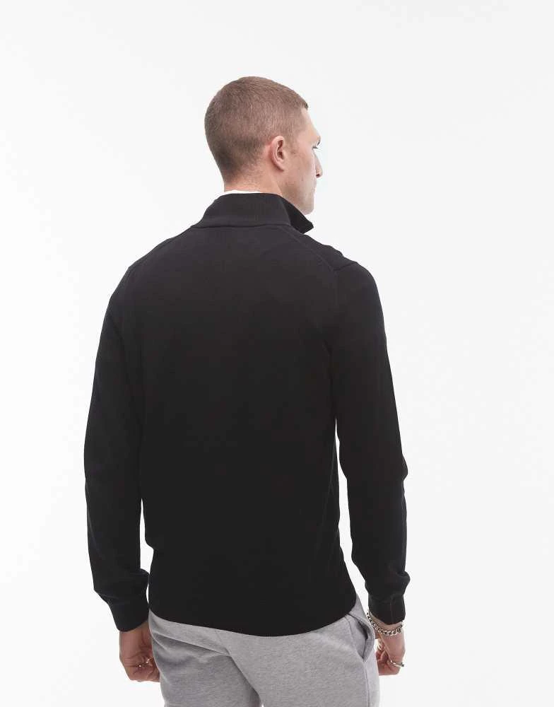 Lacoste Lacoste essentials half zip jumper in black 3